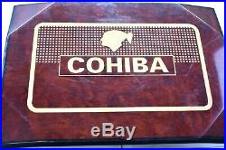 Rare Cohiba Cigar Box Humidor Hygrometer Wood Etched Locking Red Grain Box