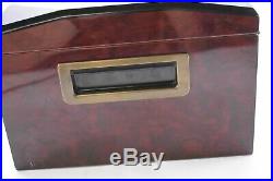 Rare Cohiba Cigar Box Humidor Hygrometer Wood Etched Locking Red Grain Box
