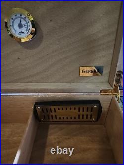 Rare Gurkha Cigar Humidor Box Green & Gold. K. Hansotia & Co. Est. 1887