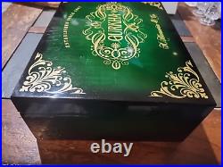 Rare Gurkha Cigar Humidor Box Green & Gold. K. Hansotia & Co. Est. 1887