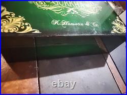 Rare Gurkha Cigar Humidor Box Green & Gold. K. Hansotia & Co. Est. 1887