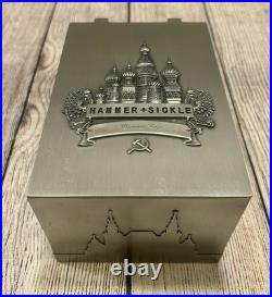 Rare Hammer & Sickle Pewter Cigar Box Humidor Collectible, No Longer Produced Rare Hammer & Sickle Pewter Cigar Box Humidor Collectible, No Longer Produced