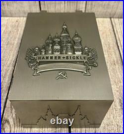 Rare Hammer & Sickle Pewter Cigar Box Humidor Collectible, No Longer Produced Rare Hammer & Sickle Pewter Cigar Box Humidor Collectible, No Longer Produced