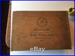 Rare Hotel Willard Cigar Box Washington D. C. Deluxe Queens Spanish Cedar Humidor