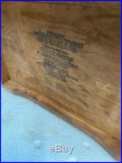 Rare Humidor W Lux Wind Up Clock Cedar Chest #385 1924 Cigar Box By Sturdi USA