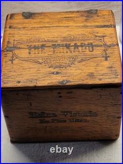 Rare Old The Mikado Cigarette Or Cigar Hinged Wood Tobacco Box Very Nice