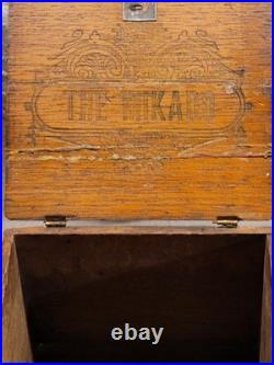 Rare Old The Mikado Cigarette Or Cigar Hinged Wood Tobacco Box Very Nice