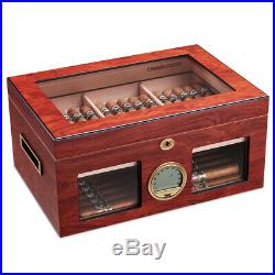 Red CIGARLOONG Cigar Cedar Wood Box Humidor Cabinet Large Capacity Fit 100 cigar