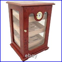 Redwood Countertop Tower Display Humidor 150 Cigar Storage Executive Cabinet Box