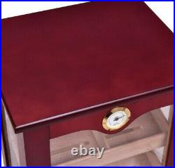 Redwood Countertop Tower Display Humidor 150 Cigar Storage Executive Cabinet Box