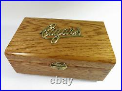 Refinished & Repurposed 1890s Oak Cigar Humidor Box Lined with Green Felt + Key