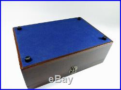 Refinished & Restored Antique Cigar Humidor With Humidity PadMilk Glass Liner