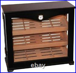 Retail Cigar Humidor Wood Box, Display 6, Countertop, Mahogany-100 To 150 Cigars