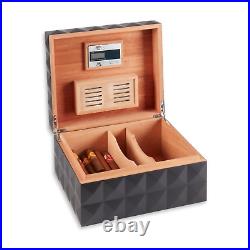 Richie Pyramid Design 75 Cigar Humidor in Matte Black