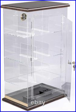 Roosevelt Large Acrylic & Wood Cigar Humidor 250 Capacity Display Box