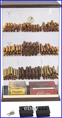 Roosevelt Large Acrylic & Wood Cigar Humidor 250 Capacity Display Box