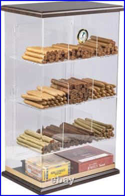 Roosevelt Large Acrylic & Wood Cigar Humidor 250 Capacity Display Box