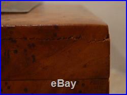 S20 Vintage Tobacco Cigar Cigarette Burl Wood Souvenir Box Chest Caddy Humidor