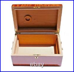 SPAIN-Elm Burl Large JEWELRY BOX/Storage box/Cigar Humidor 100CT-Jewelry Box
