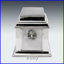 SUPERB 20thC FRENCH AIR FORCE SOLID SILVER CIGAR & CIGARETTE HUMIDOR BOX c. 1927