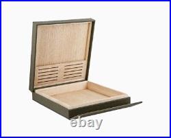 S. T. Dupont Box Cigar Case By Travel Humidor Wood Skin Green Khaki 001356