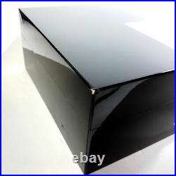S. T. Dupont Large Black Laque de Chine/Silver Palladium Trim Cigar Box Humidor