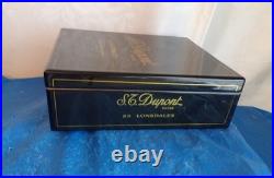 S. T. Dupont Paris Black Lacquer Humidor Lonsdales Empty Cigar Box