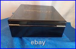 S. T. Dupont Paris Black Lacquer Humidor Lonsdales Empty Cigar Box