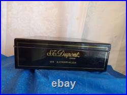 S. T. Dupont Paris Black Lacquer Humidor Lonsdales Empty Cigar Box