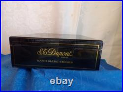 S. T. Dupont Paris Black Lacquer Humidor Lonsdales Empty Cigar Box
