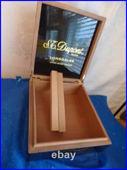 S. T. Dupont Paris Black Lacquer Humidor Lonsdales Empty Cigar Box