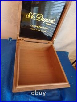 S. T. Dupont Paris Black Lacquer Humidor Lonsdales Empty Cigar Box
