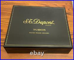 S. T Dupont Paris Black Laquer Turbos Hand Made Cigar Box Holds 20 9.75x8.5x2.5