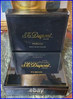 S. T Dupont Paris Black Laquer Turbos Hand Made Cigar Box Holds 20 9.75x8.5x2.5 S. T Dupont Paris Black Laquer Turbos Hand Made Cigar Box Holds 20 9.75x8.5x2.5