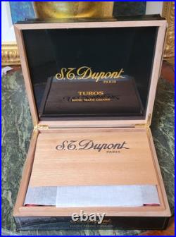 S. T Dupont Paris Black Laquer Turbos Hand Made Cigar Box Holds 20 9.75x8.5x2.5 S. T Dupont Paris Black Laquer Turbos Hand Made Cigar Box Holds 20 9.75x8.5x2.5