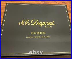 S. T Dupont Paris Black Laquer Turbos Hand Made Cigar Box Holds 20 9.75x8.5x2.5