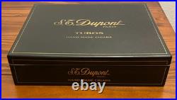 S. T Dupont Paris Black Laquer Turbos Hand Made Cigar Box Holds 20 9.75x8.5x2.5