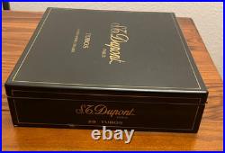 S. T Dupont Paris Black Laquer Turbos Hand Made Cigar Box Holds 20 9.75x8.5x2.5