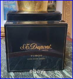 S. T Dupont Paris Black Laquer Turbos Hand Made Cigar Box Holds 20 9.75x8.5x2.5 S. T Dupont Paris Black Laquer Turbos Hand Made Cigar Box Holds 20 9.75x8.5x2.5