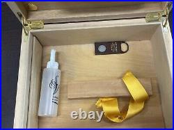Salvador Vila Burl Walnut Wooden Cigar Humidor Box with Humidifier & Hygrometer