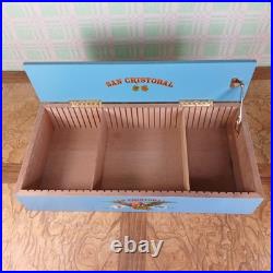San Cristobal Cigars 18 Long Blue Wooden Countertop Display Storage Humidor Box
