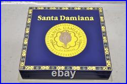 Santa Damiana La Romana Blue Lacquered Wood Cigar Humidor Box Santa Damiana La Romana Blue Lacquered Wood Cigar Humidor Box
