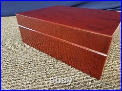 Savinelli 1876 Humidor Cigar Case Box Smoking Pipe Storage Gloss Red Tobacciana