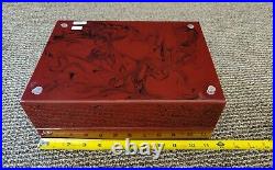 Savinelli 1876 Humidor Cigar Case Box Smoking Pipe Storage Gloss Red Tobacciana