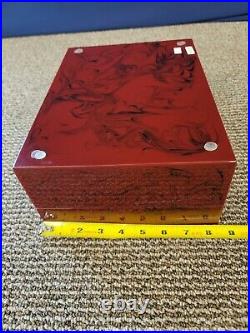 Savinelli 1876 Humidor Cigar Case Box Smoking Pipe Storage Gloss Red Tobacciana