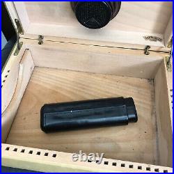 Savinelli 1876 cigar box Analog Humidor Hygrometer Stash Pipes made in Italy