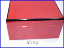 Savoy Lacquer Large Cigar Box Humidor, Red and Black