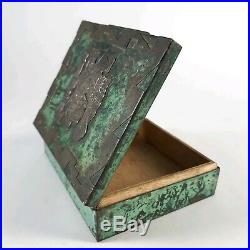 Silver Copper Cigar Cigarette Humidor Box Handmade in Peru