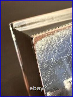Silver Plated English Cigarette Box / Pill Box Horse Motif (HALLMARKED SEE PICS)