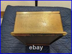 Silvercrest Arts & Crafts Bronze Coat of Arms Humidor Cigar Box circa 1920